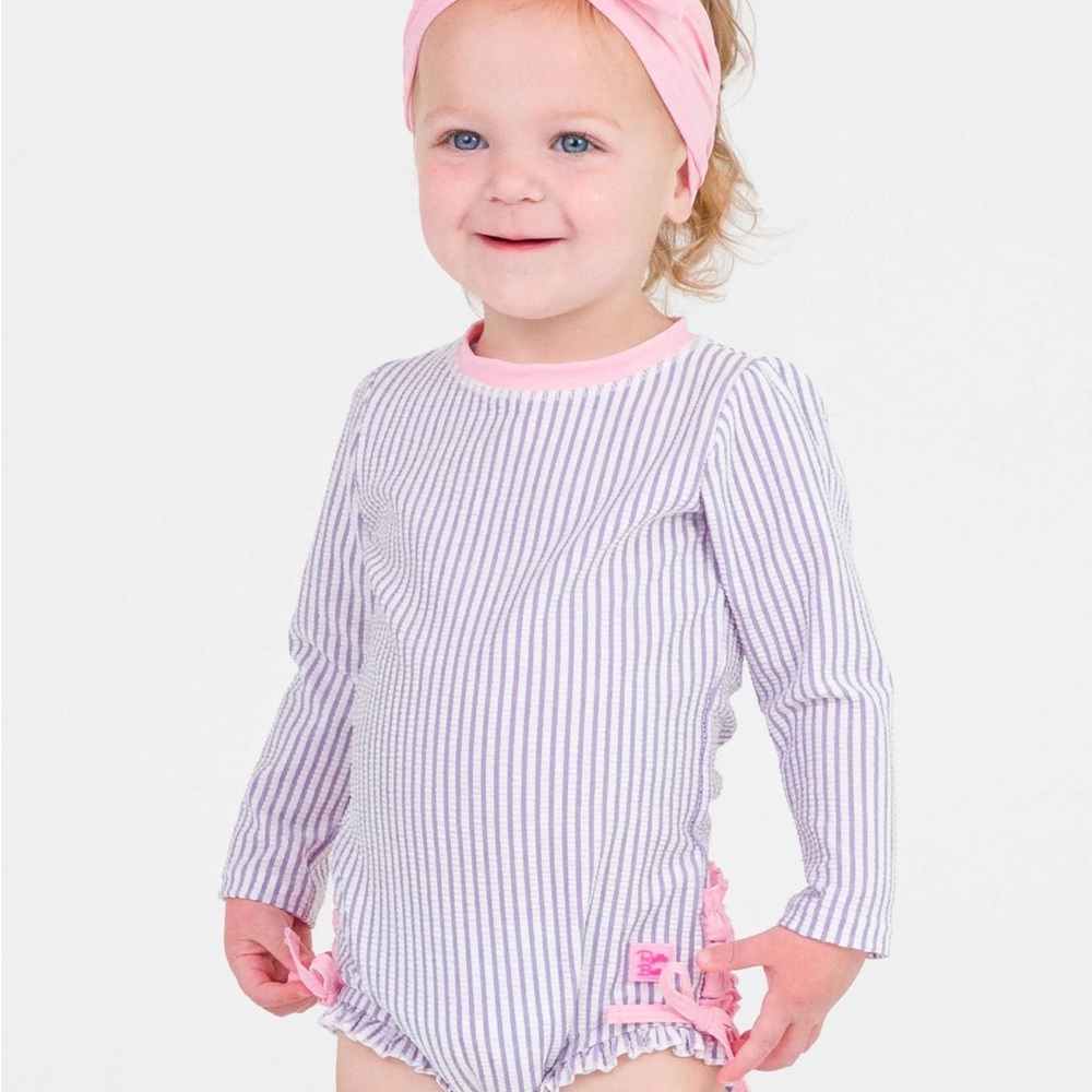 Ruffle Butts Pink and White Striped One Piece 0-3m Sold out!